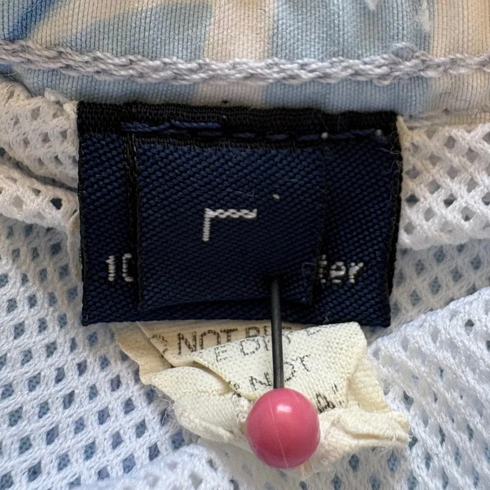 Vtg Vineyard Vines Chappy Swim Trunks L Nautical Compass Sailboat Lt Blue Preppy